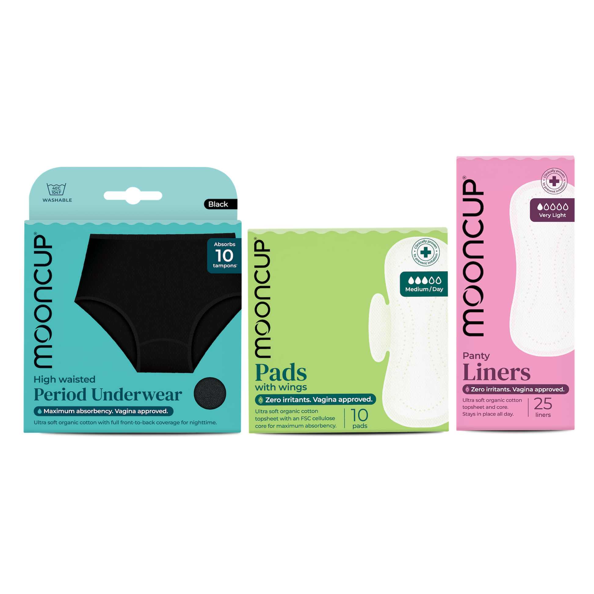 Free Flow Bundle - High Waist Period Pants, Pads & Liners