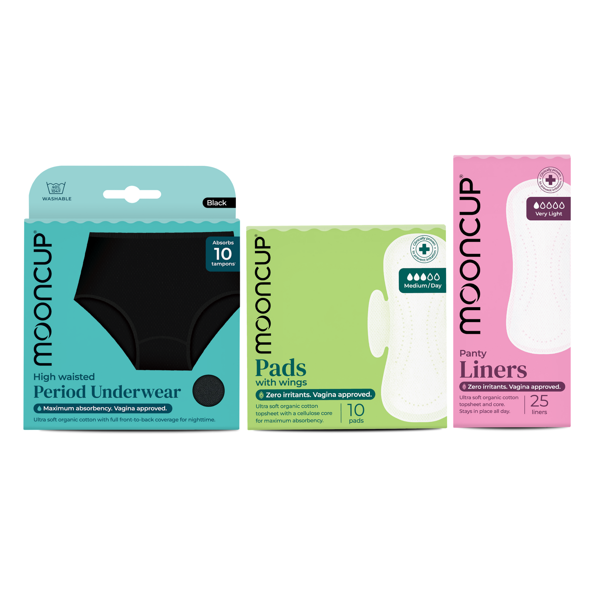 Free Flow Bundle - High Waist Period Pants, Pads & Liners