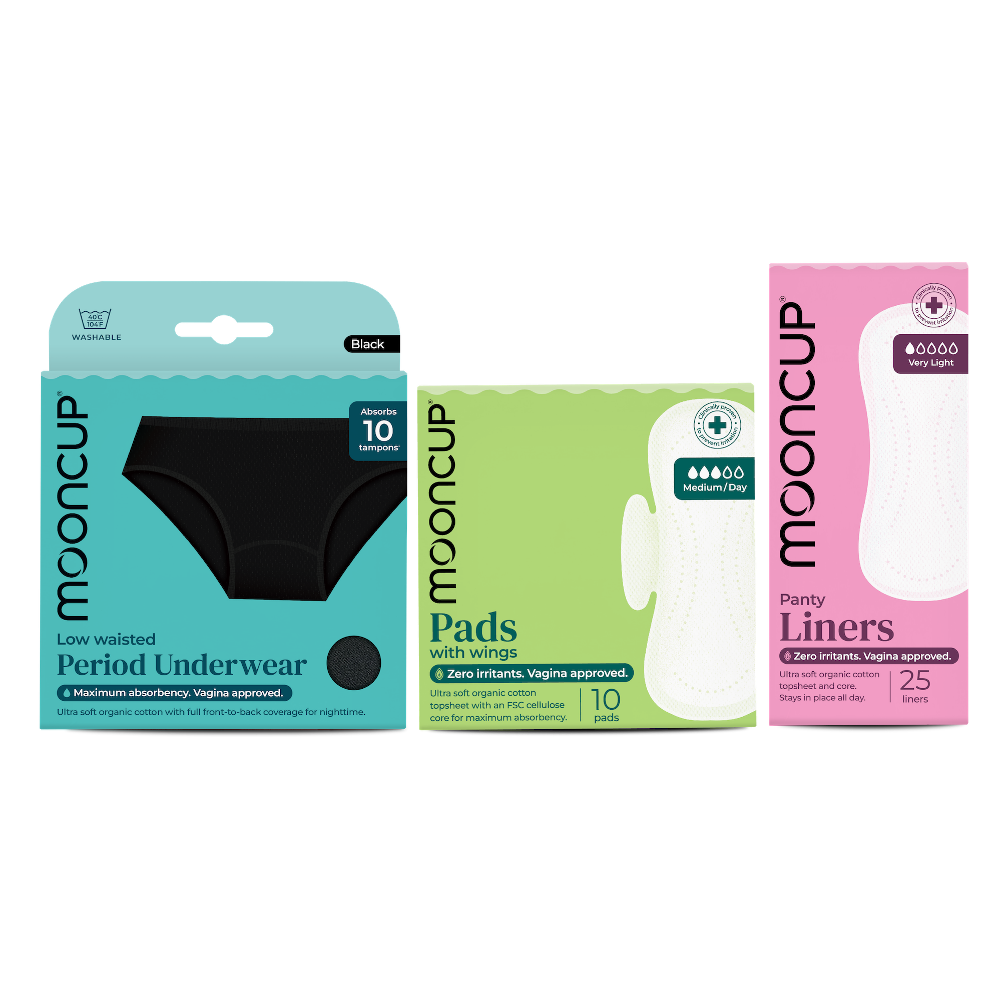 Mooncup Free Flow Period Care Bundle - Low Waist