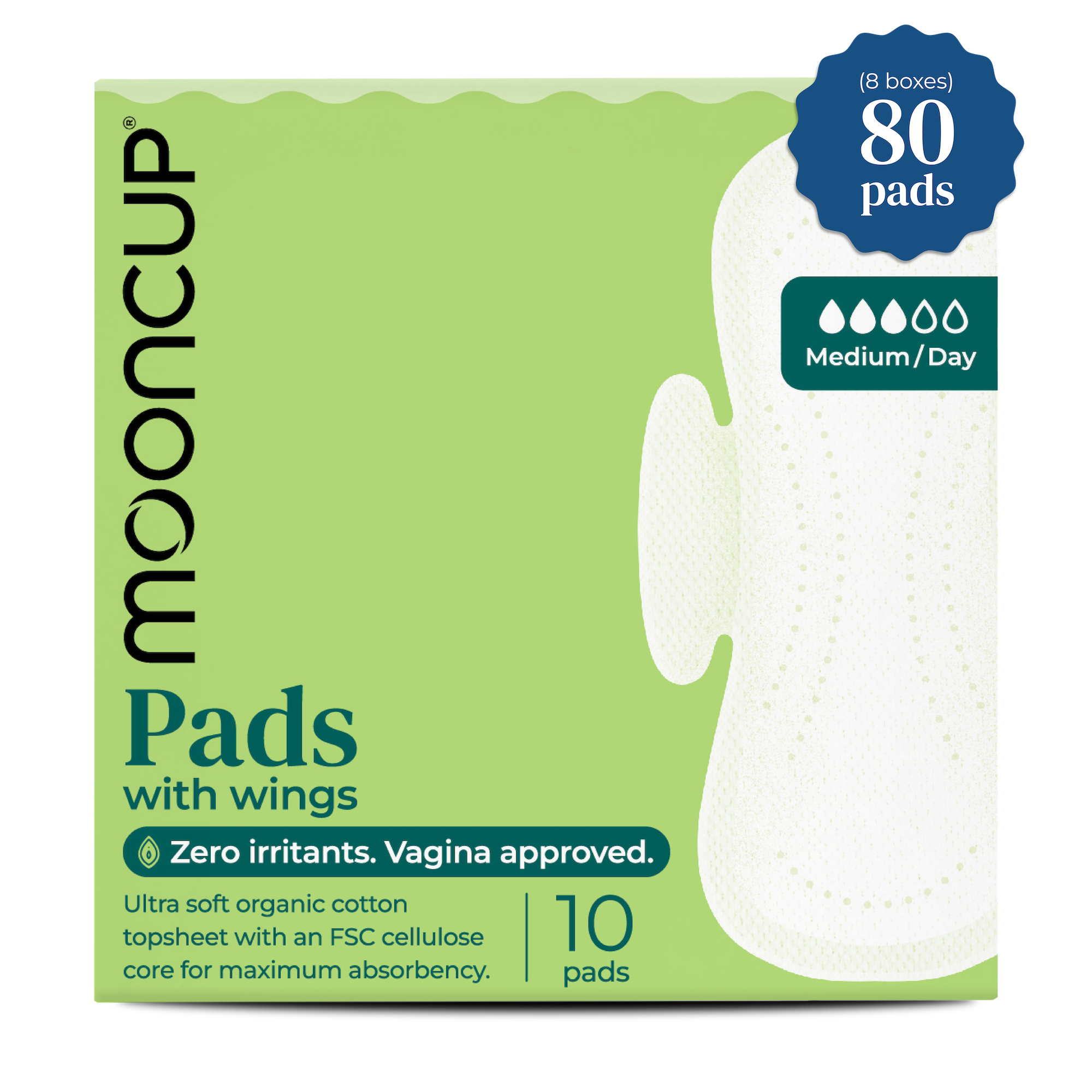 Restock Pack - 80 Medium/Day Pads with Wings
