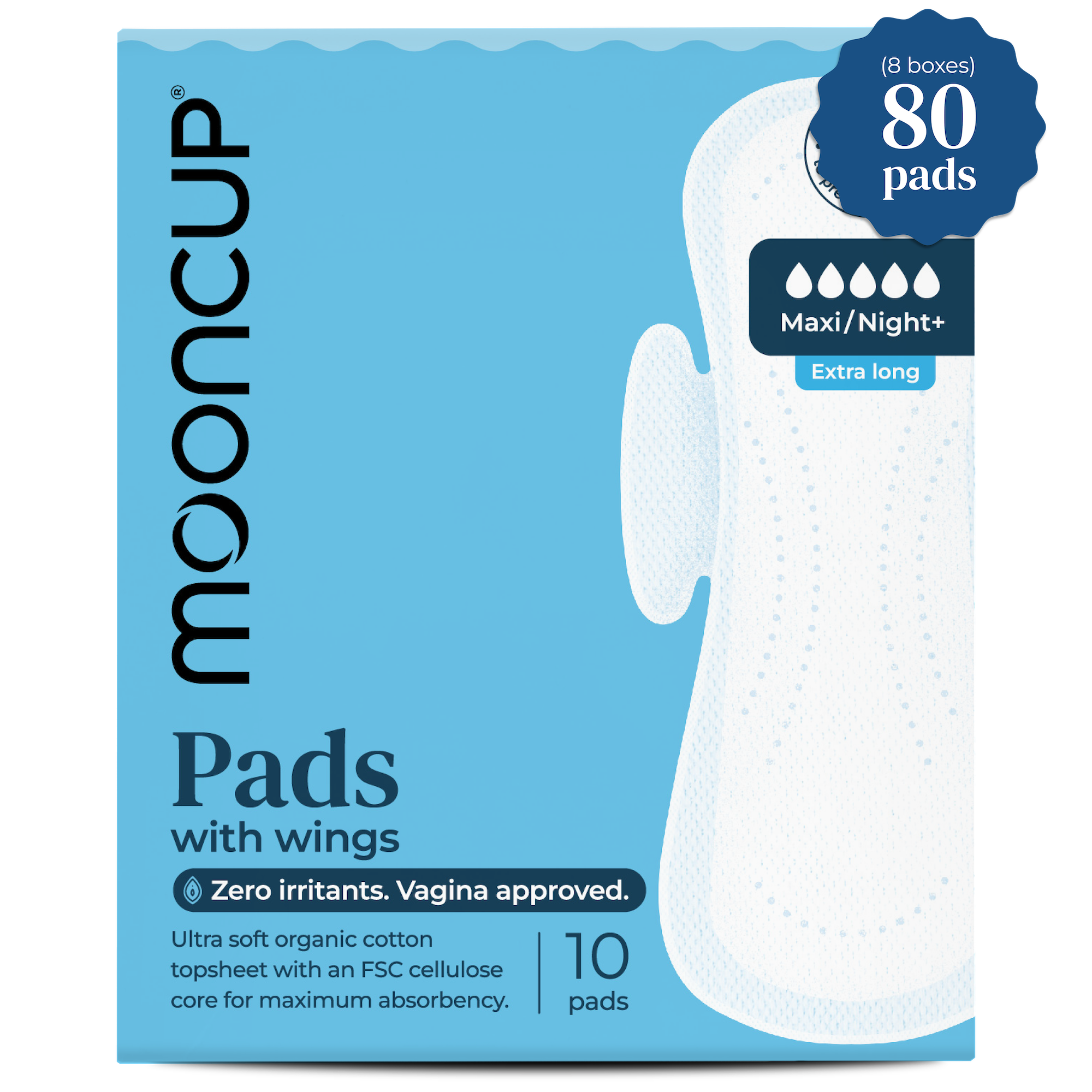 Restock Pack - 80 Maxi/Night+ Pads with Wings